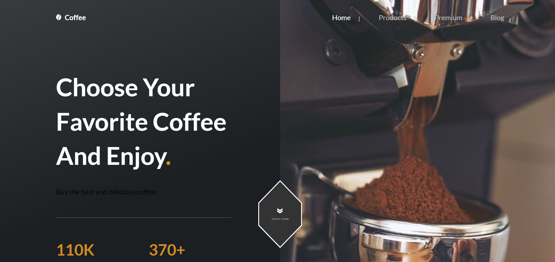 Coffee Shop marketing site preview