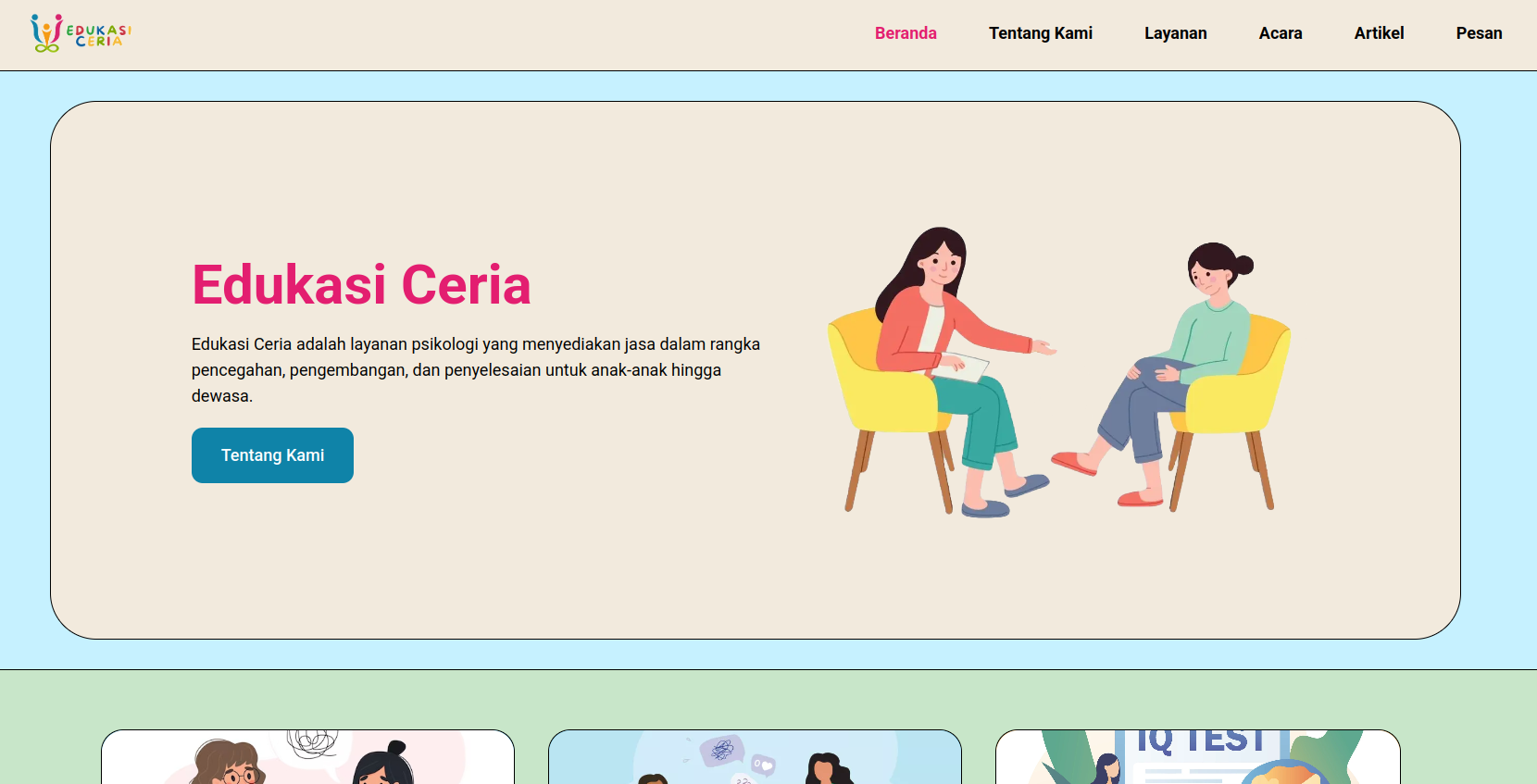 Psychology website preview